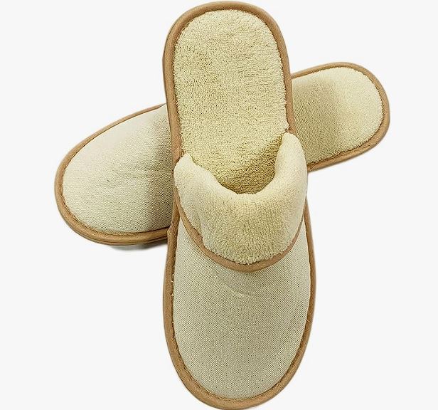 Hotel-Slippers-Beige-Size-4-7-Spa-B&B-Home-