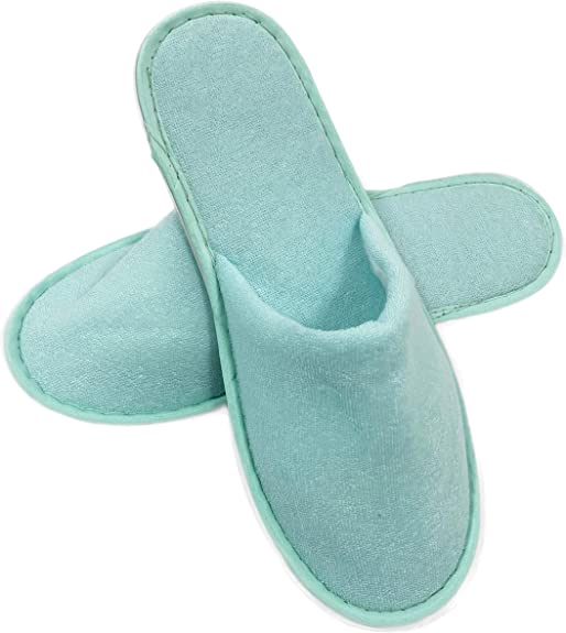 1-A&T-Hotel-Guest-Slippers-Closed-Toe-Terry-towel-material-4-pairs-Unisex-Spa-Home-Travel-29cm/11