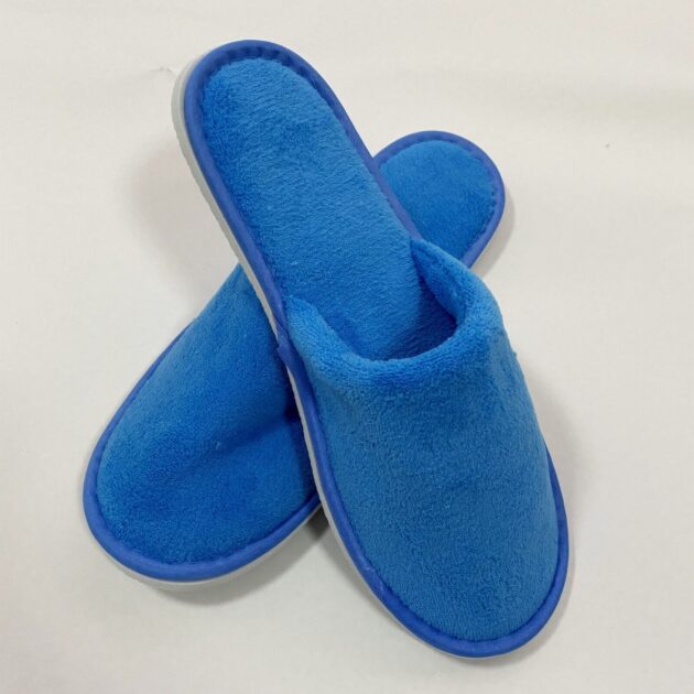 3-A&T-4-Pairs-Luxury-Blue-Hotel-B&B-Home-Guest-Slippers-Close-Toe-Unisex-Coral-Fleece